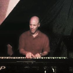 Scot Ranney on piano at Peel Fresco jazz jam in Hong Kong